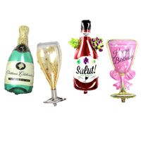 Cute Exaggerated Romantic Beer Wine Glass Wine Bottle Aluminum Film Party Birthday Festival Balloons main image 5