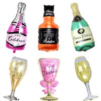 Cute Exaggerated Romantic Beer Wine Glass Wine Bottle Aluminum Film Party Birthday Festival Balloons main image 2