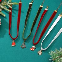 Vintage Style Christmas Tree Alloy Flannel Wholesale Pendant Necklace main image 4