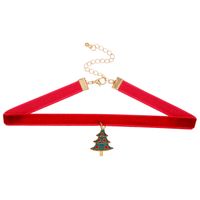 Vintage Style Christmas Tree Alloy Flannel Wholesale Pendant Necklace main image 2