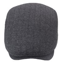 Men's Retro British Style Stripe Curved Eaves Beret Hat main image 4