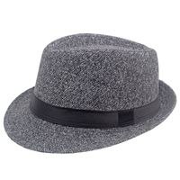 Hombres Retro Estilo Británico Color Sólido Aleros Anchos Sombrero De Fieltro sku image 2