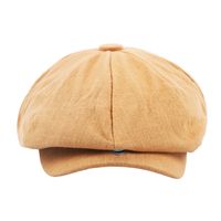 Men's Retro British Style Solid Color Curved Eaves Beret Hat main image 2