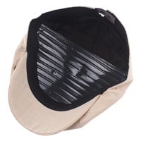 Men's Retro British Style Solid Color Curved Eaves Beret Hat main image 5