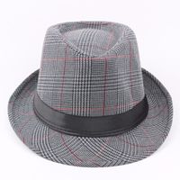 Men's Vintage Style British Style Plaid Wide Eaves Fedora Hat main image 2