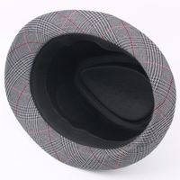 Men's Vintage Style British Style Plaid Wide Eaves Fedora Hat main image 4