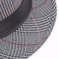 Men's Vintage Style British Style Plaid Wide Eaves Fedora Hat main image 3
