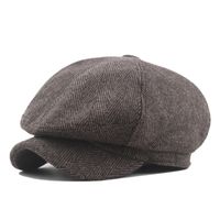 Men's Vintage Style British Style Argyle Curved Eaves Beret Hat main image 4