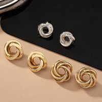 1 Pair Ig Style Simple Style Geometric Circle Plating Ferroalloy 14k Gold Plated 18k Gold Plated Ear Studs main image 1