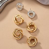 1 Pair Ig Style Simple Style Geometric Circle Plating Ferroalloy 14k Gold Plated 18k Gold Plated Ear Studs main image 3