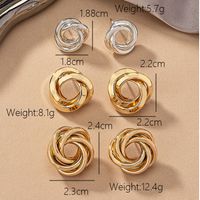 1 Pair Ig Style Simple Style Geometric Circle Plating Ferroalloy 14k Gold Plated 18k Gold Plated Ear Studs main image 2