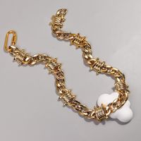Hip-hop Solid Color Arylic Plating Gold Plated Women's Necklace main image 4