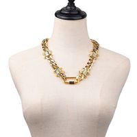 Hip-hop Solid Color Arylic Plating Gold Plated Women's Necklace main image 2