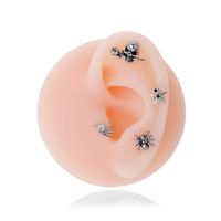 1 Piece Ear Cartilage Rings & Studs Vintage Style Spider Butterfly Skull 316 Stainless Steel  Copper Plating Inlay Zircon main image 2