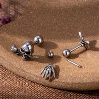 1 Piece Ear Cartilage Rings & Studs Vintage Style Spider Butterfly Skull 316 Stainless Steel  Copper Plating Inlay Zircon main image 5