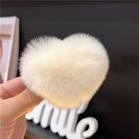 Women's Cute Simple Style Heart Shape Rabbit Fur Hair Clip sku image 1