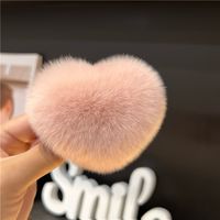 Women's Cute Simple Style Heart Shape Rabbit Fur Hair Clip sku image 7