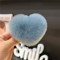 Women's Cute Simple Style Heart Shape Rabbit Fur Hair Clip sku image 16