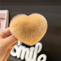 Women's Cute Simple Style Heart Shape Rabbit Fur Hair Clip sku image 6