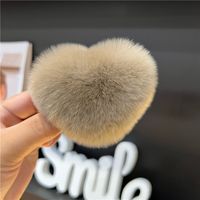 Women's Cute Simple Style Heart Shape Rabbit Fur Hair Clip sku image 14