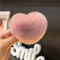 Women's Cute Simple Style Heart Shape Rabbit Fur Hair Clip sku image 13