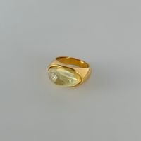 Retro Geometric Titanium Steel Inlay Opal Rings sku image 3