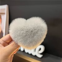 Women's Cute Simple Style Heart Shape Rabbit Fur Hair Clip sku image 10