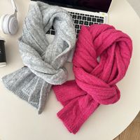 Women's Simple Style Solid Color Knit Scarf main image 5