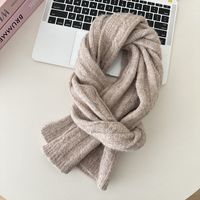 Women's Simple Style Solid Color Knit Scarf sku image 2