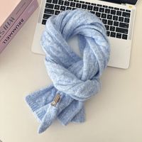 Women's Simple Style Solid Color Knit Scarf sku image 6