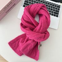 Women's Simple Style Solid Color Knit Scarf sku image 10