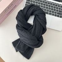 Women's Simple Style Solid Color Knit Scarf sku image 8