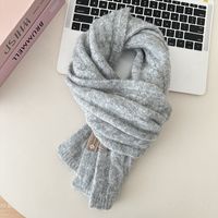 Women's Simple Style Solid Color Knit Scarf sku image 1