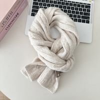 Women's Simple Style Solid Color Knit Scarf sku image 3
