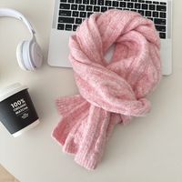 Women's Simple Style Solid Color Knit Scarf sku image 5