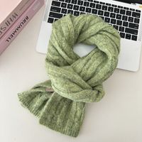 Women's Simple Style Solid Color Knit Scarf sku image 9