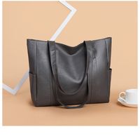 Women's All Seasons Pu Leather Solid Color Vintage Style Square Zipper Tote Bag sku image 5