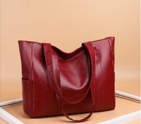 Women's All Seasons Pu Leather Solid Color Vintage Style Square Zipper Tote Bag sku image 2