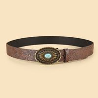 Retro Ethnic Style Bohemian Geometric Pu Leather Alloy Women's Leather Belts main image 3