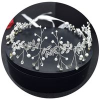 Simple Style Waves Solid Color Alloy Plating Inlay Rhinestones Pearl Hair Band main image 3