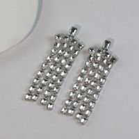 1 Pair Exaggerated Simple Style Solid Color Tassel Plating Inlay Alloy Rhinestones Drop Earrings main image 5