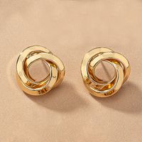 1 Pair Ig Style Simple Style Geometric Circle Plating Ferroalloy 14k Gold Plated 18k Gold Plated Ear Studs sku image 2