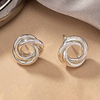 1 Pair Ig Style Simple Style Geometric Circle Plating Ferroalloy 14k Gold Plated 18k Gold Plated Ear Studs sku image 1