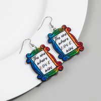 1 Pair Classic Style Letter Printing Arylic Drop Earrings main image 3