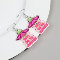 1 Pair Classic Style Letter Printing Arylic Drop Earrings sku image 1