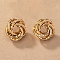 1 Pair Ig Style Simple Style Geometric Circle Plating Ferroalloy 14k Gold Plated 18k Gold Plated Ear Studs sku image 3