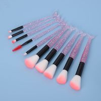 Casual Pink Purple Blue Corrugated Nylon Wool Plastic Handgrip Makeup Brushes 1 Set main image 1