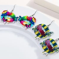 1 Pair Classic Style Butterfly Printing Arylic Drop Earrings main image 5