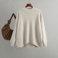 Women's Sweater Long Sleeve Sweaters & Cardigans Casual Simple Style Solid Color main image 5