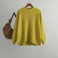 Women's Sweater Long Sleeve Sweaters & Cardigans Casual Simple Style Solid Color main image 2